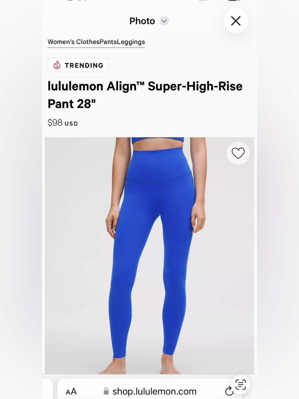 Lululemon Align Super High rise pant 28”